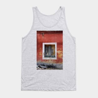 Window and facade of abandoned house in the Algarve Portugal Tank Top